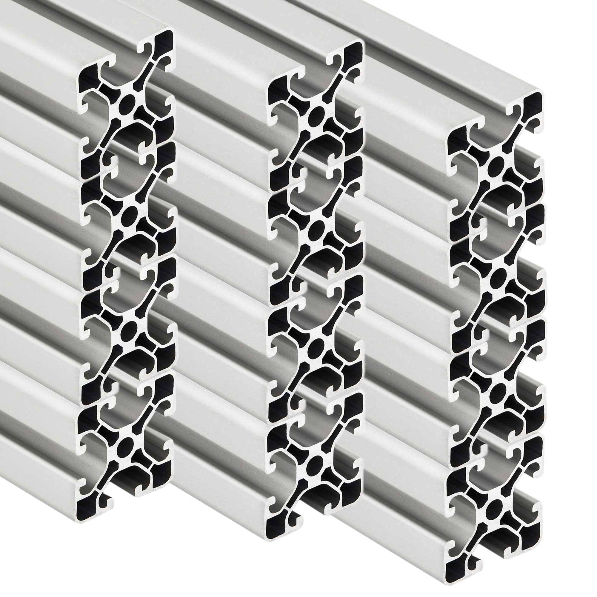 SCHMIDT systemprofile 12 Stück 2000mm Aluminium Profil 40x40mm Nut 8 Strebenprofil eloxiert 4040 Aluprofil Konstruktionsprofil 2m