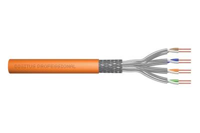 DIGITUS - CAT 7 S-FTP Verlegekabel, 1200 MHz, Dca (EN 50575), AWG 23/1, 25m Ring, SX, orange