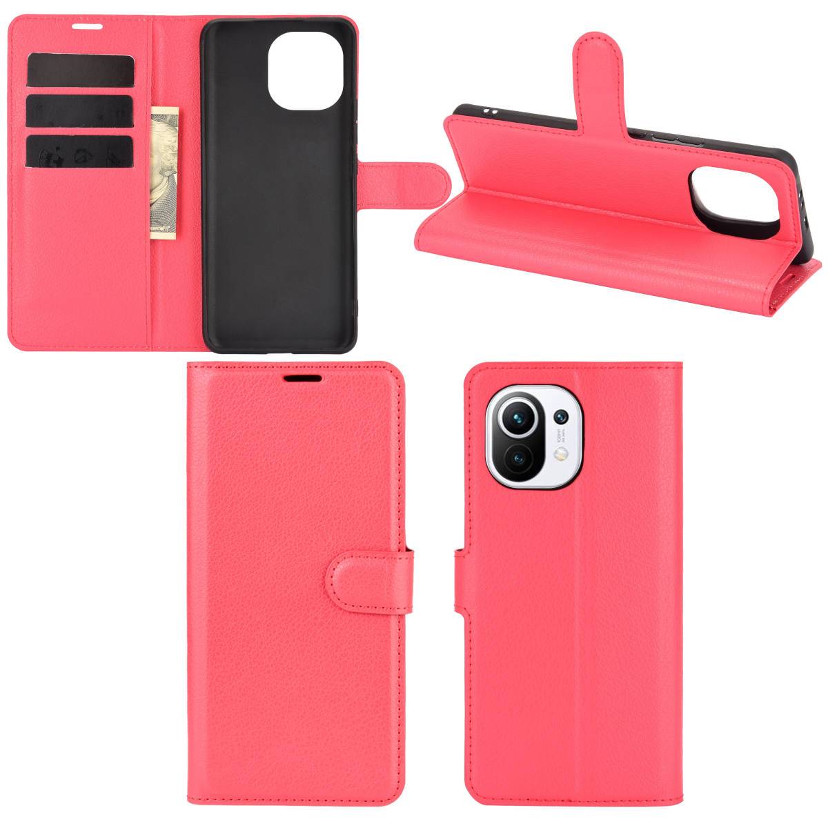 Für Xiaomi Mi 11 Handy Tasche Wallet Premium Rot Schutz Hülle Case Cover Etuis Neu Zubehör