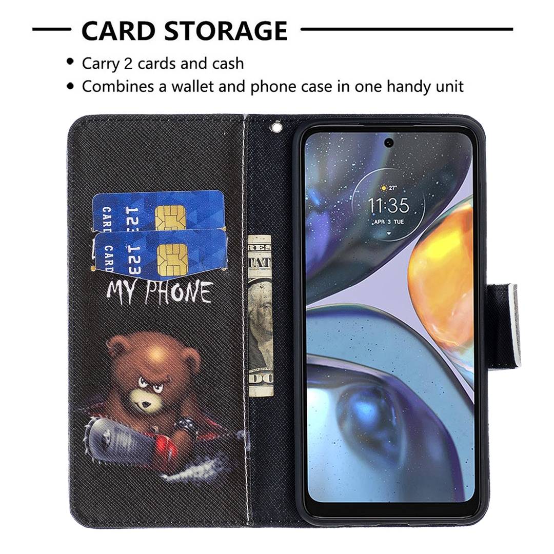 Für Motorola Moto G22 Kunstleder Handy Tasche Book Motiv 1 Schutz Hülle Case Cover Etui Neu