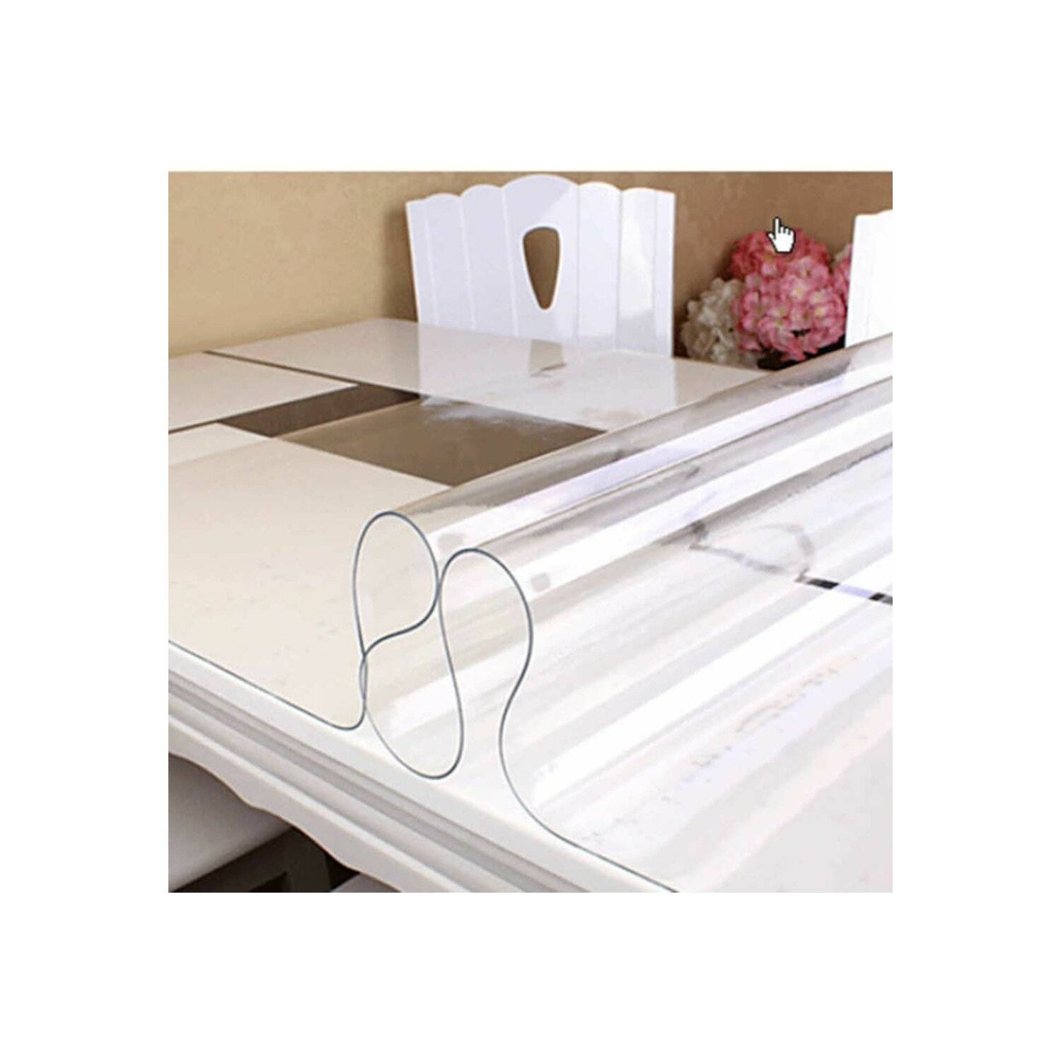 Tischfolie 1.7mm Tischdecke 80 cm 200 cm Schutzfolie Tischschutz Tischmatte PVC transparent klar abwaschbar