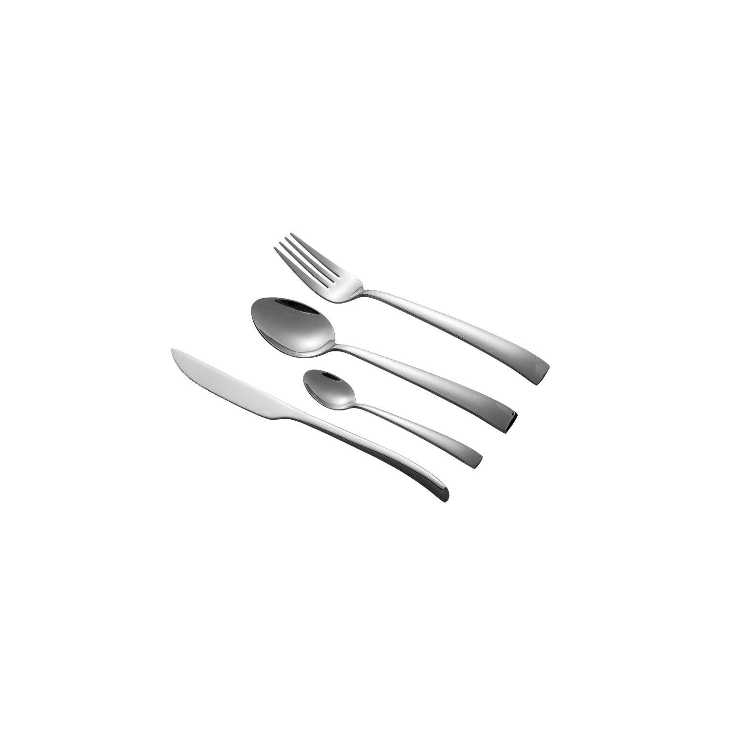Besteckset 24 teilig für 6 Personen Edelstahl Mehrzweck Einsatz für Zuhause Messer Gabel Löffel Küche Metallic-Silber
