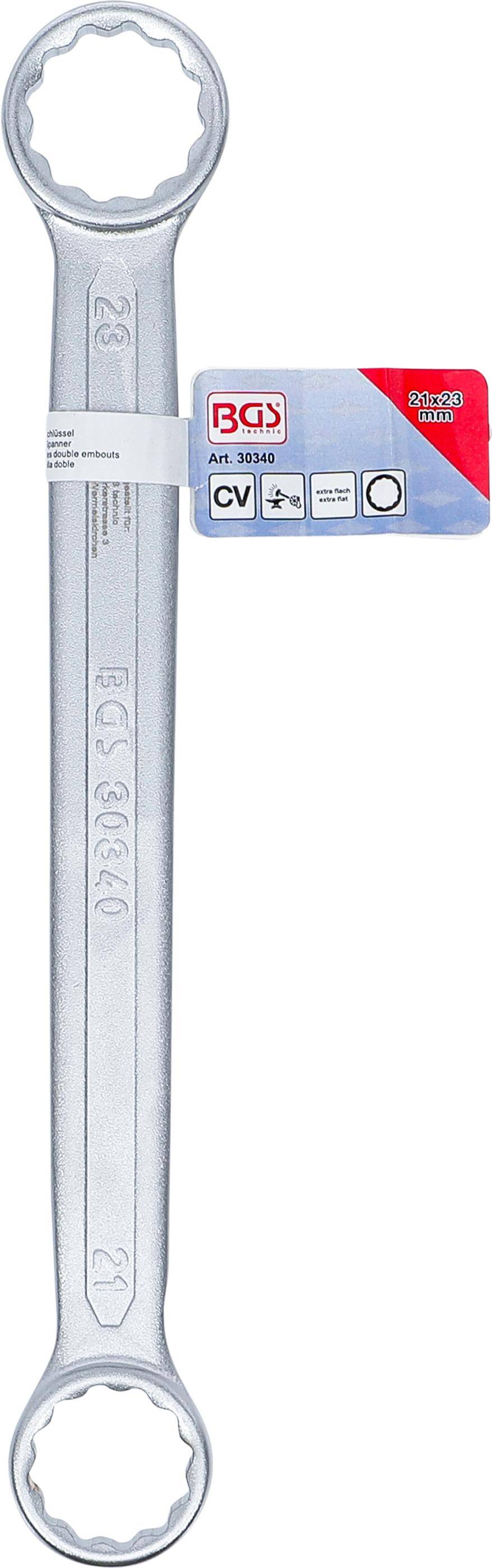 BGS Doppel-Ringschlssel | extra flach | SW 21 x 23 mm