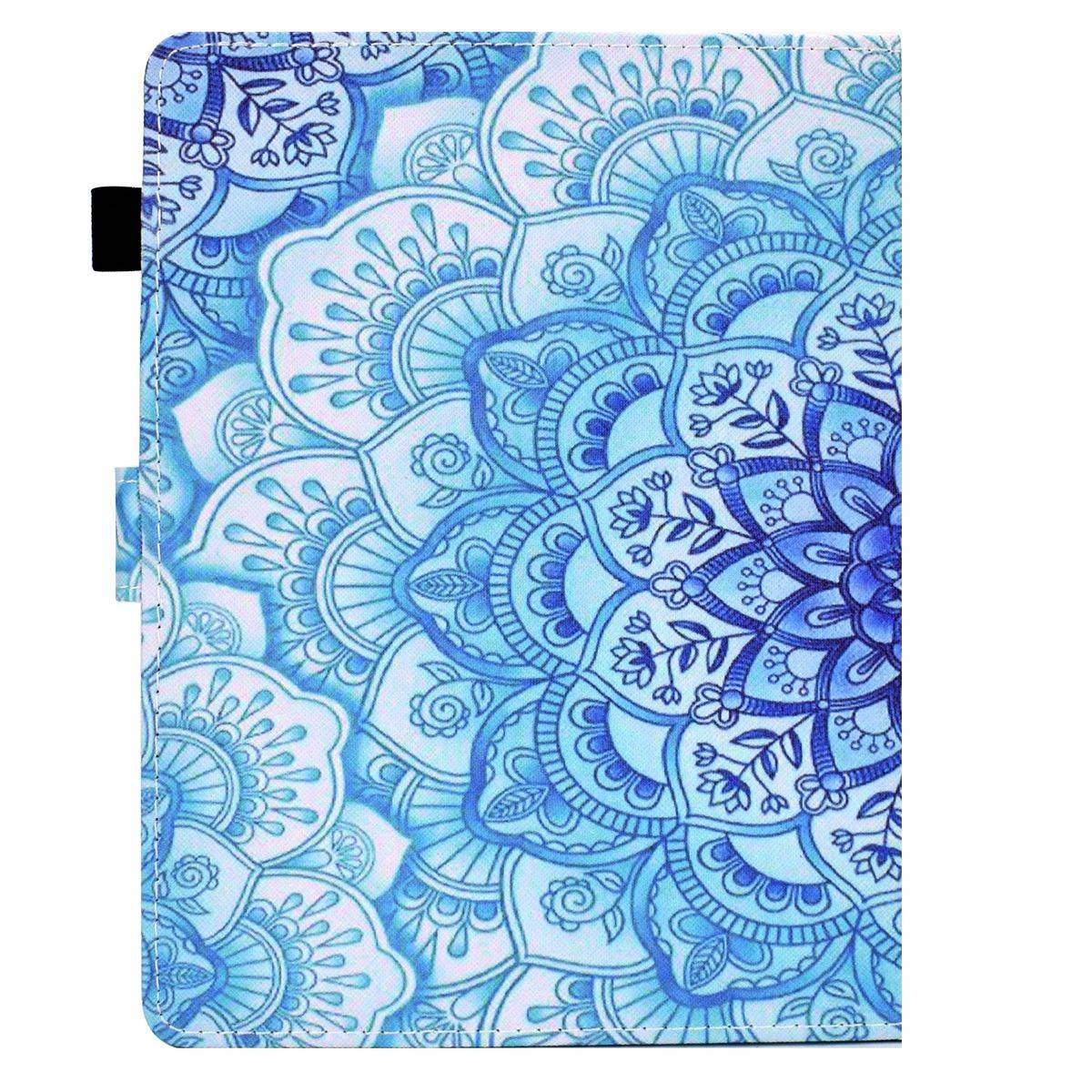 Kunstleder Tablet Cover Tasche Green Flower für Amazon Kindle Paperwhite 2021 Blau Hülle Case Etui