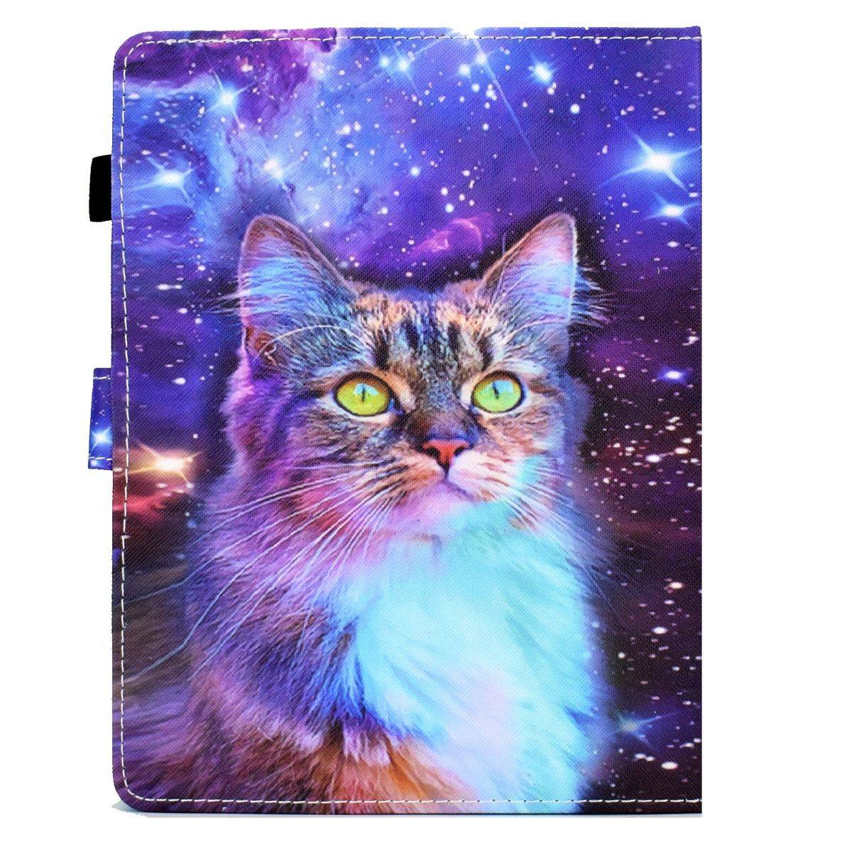 Kunstleder Tablet Cover Tasche Katze für Microsoft Surface Go 2 Schwarz Hülle Case Etui