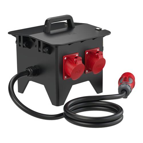 PC ELECTRIC 94741386 - Mobilverteiler "SPITZ BV" (Eingang: 1x Stecker 400V/32A/5-polig + 2m Kabel | Ausgang: 2x