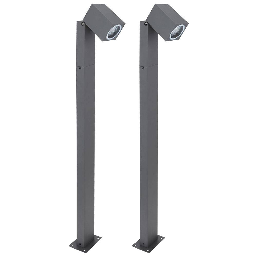 Wegeleuchten Außen anthrazit Garten Stehlampe Aussen Außenleuchte Terrasse stehend, schwenkbar, Fernbedienung dimmbar, 1x RGB LED 3,5W, LxBxH 11,5x7