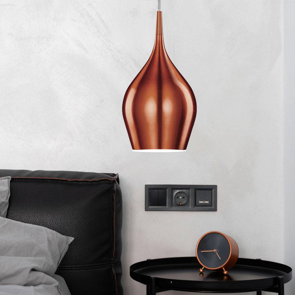 Decken Pendel Hänge Leuchte Kupfer Alu Flur Büro Schlaf Wohn Zimmer Beleuchtung
