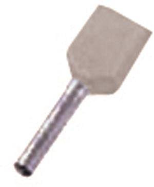 Intercable ICIAE412Z Zwillings- aderendhülse 2x4qmm 12mm verzinnt grau (Inhalt 100 Stück)