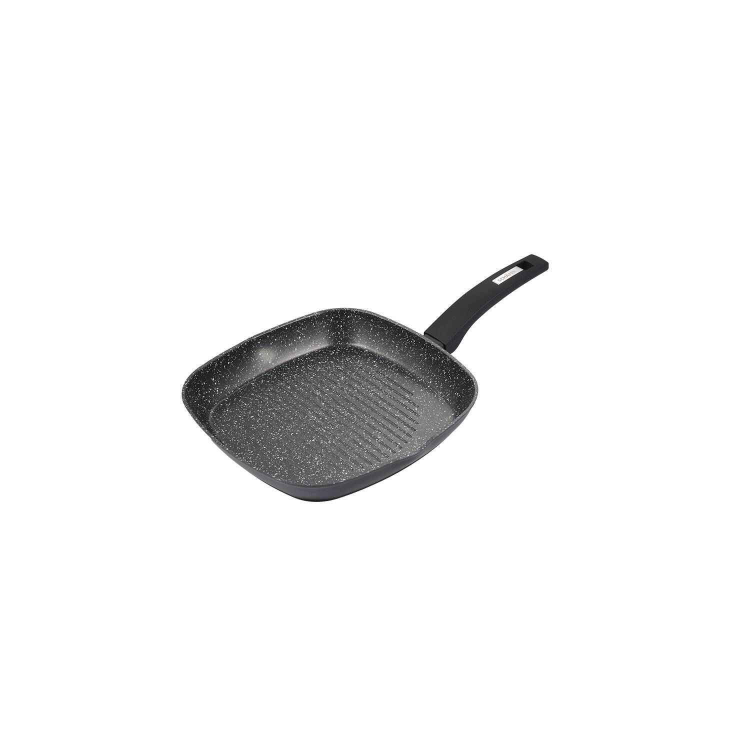 Grillpfanne Ø28cm Steakpfanne Fischpfanne Pfanne braten Induktion für alle Herdarten Marble Schwarz