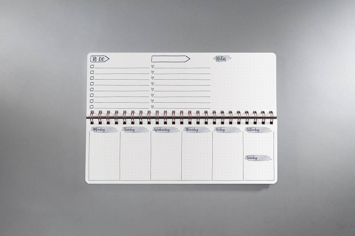 SIGEL Wochenplaner Jolie undatiert - Apricot Inspiration - 1/2 DIN A4 quer - Hardcover - 53 Wochen