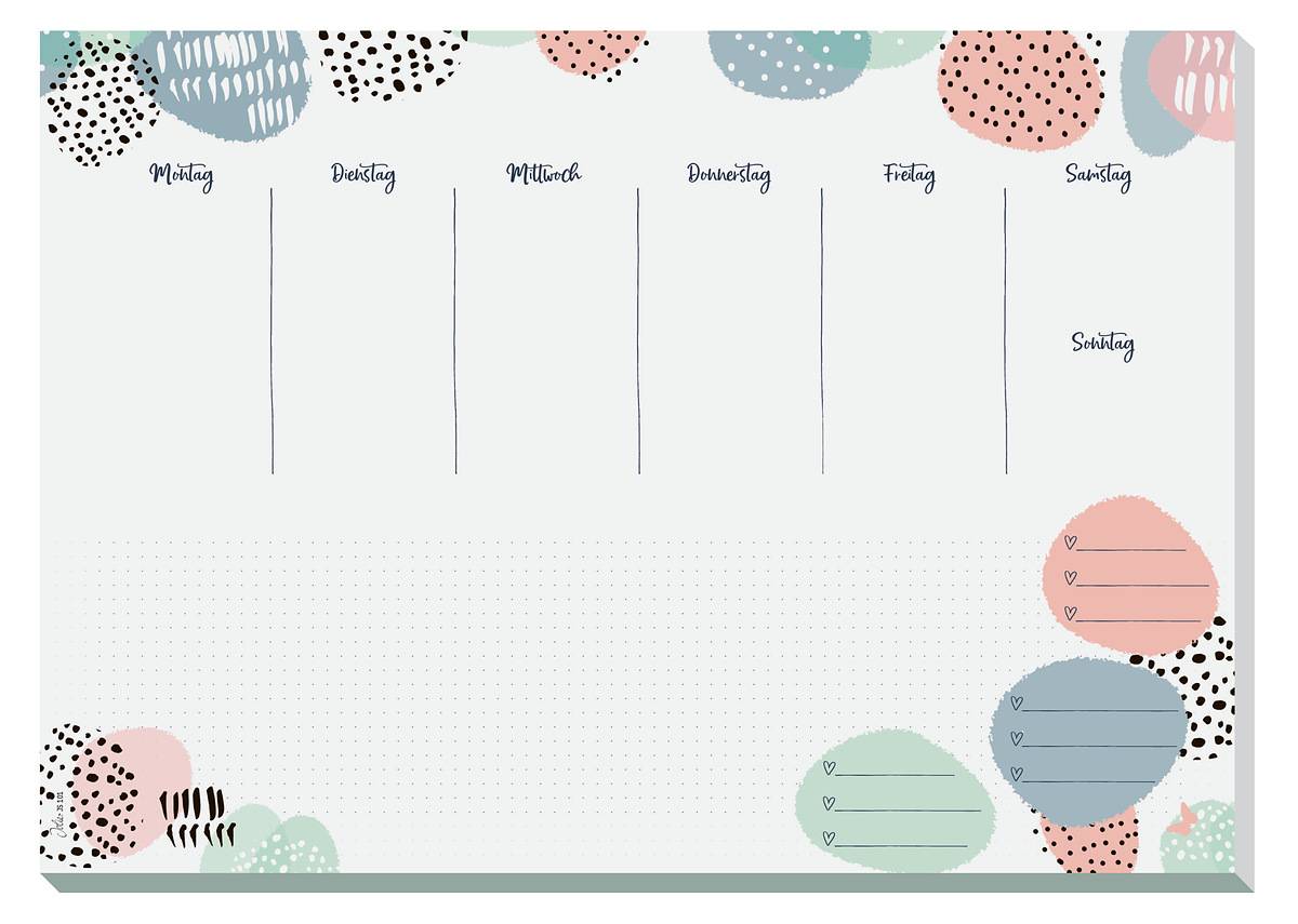 SIGEL Jolie Papier-Schreibunterlage Rose Inspiration - Wochenplaner, undatiert deutsch - A3 - 30 Blatt