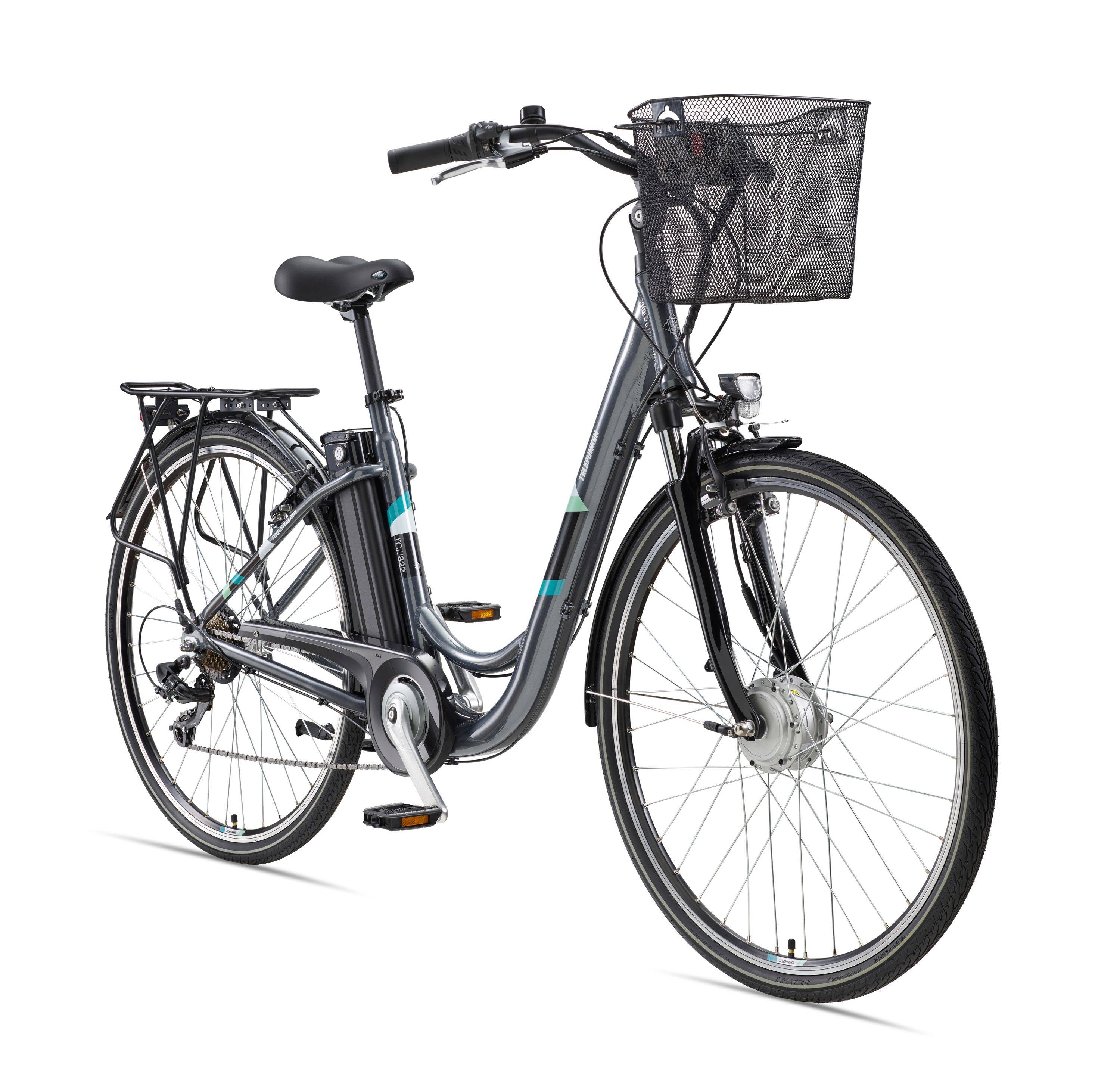Telefunken City E-Bike | Elektrofahrrad 28 Zoll | 7-Gang Kettenschaltung | Frontmotor 250 W | 374,4Wh Akku | Pedelec