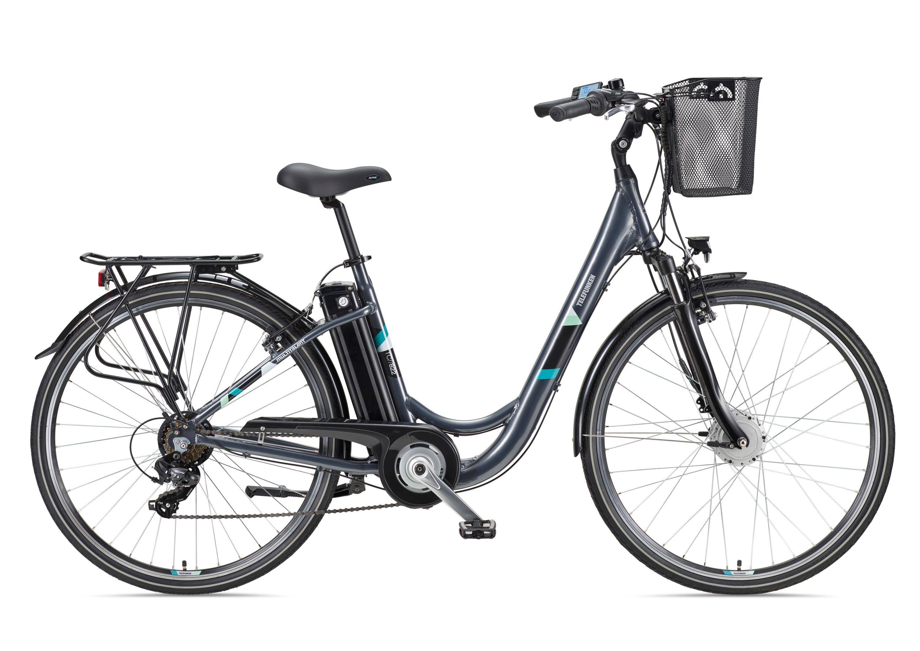Telefunken City E-Bike | Elektrofahrrad 28 Zoll | 7-Gang Kettenschaltung | Frontmotor 250 W | 374,4Wh Akku | Pedelec
