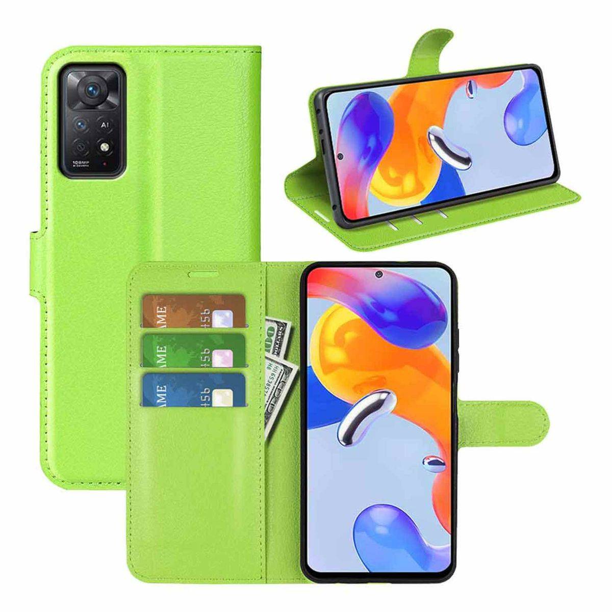 Für Xiaomi Redmi Note 11 Pro 5G Handy Tasche Wallet Premium Schutz Hülle Case Cover Etuis Neu Zubehör Grün