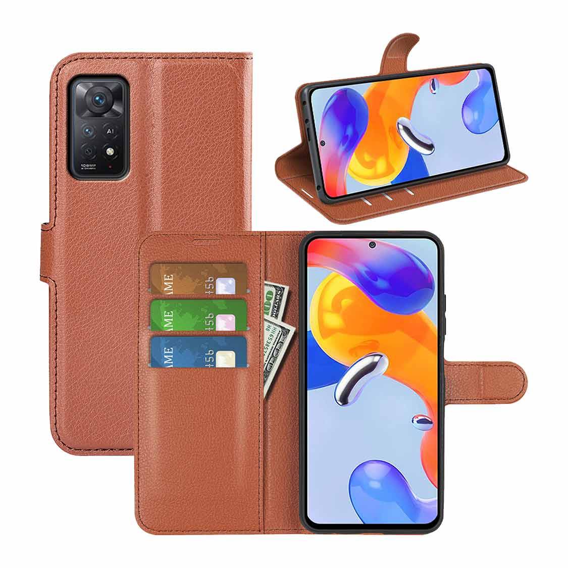 Für Xiaomi Redmi Note 11 Pro 5G Handy Tasche Wallet Premium Schutz Hülle Case Cover Etuis Neu Zubehör Braun