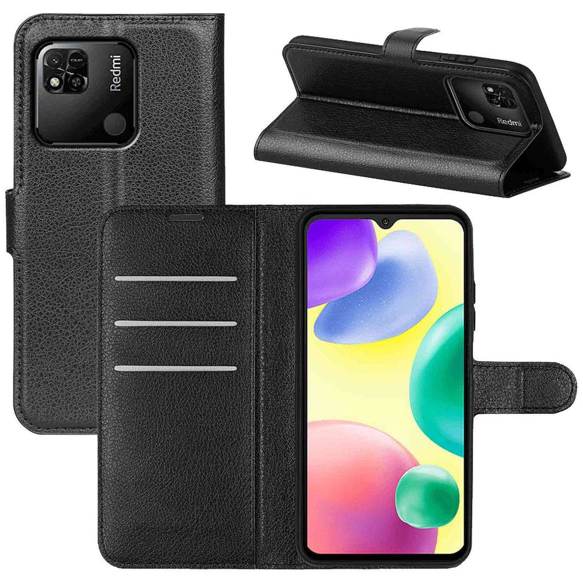 Für Xiaomi Redmi 10A Handy Tasche Wallet Premium Schutz Hülle Case Cover Etuis Neu Zubehör Schwarz