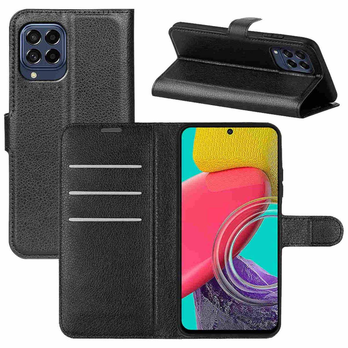 Für Samsung Galaxy M53 5G Handy Tasche Wallet Premium Schutz Hülle Case Cover Etuis Neu Zubehör Schwarz