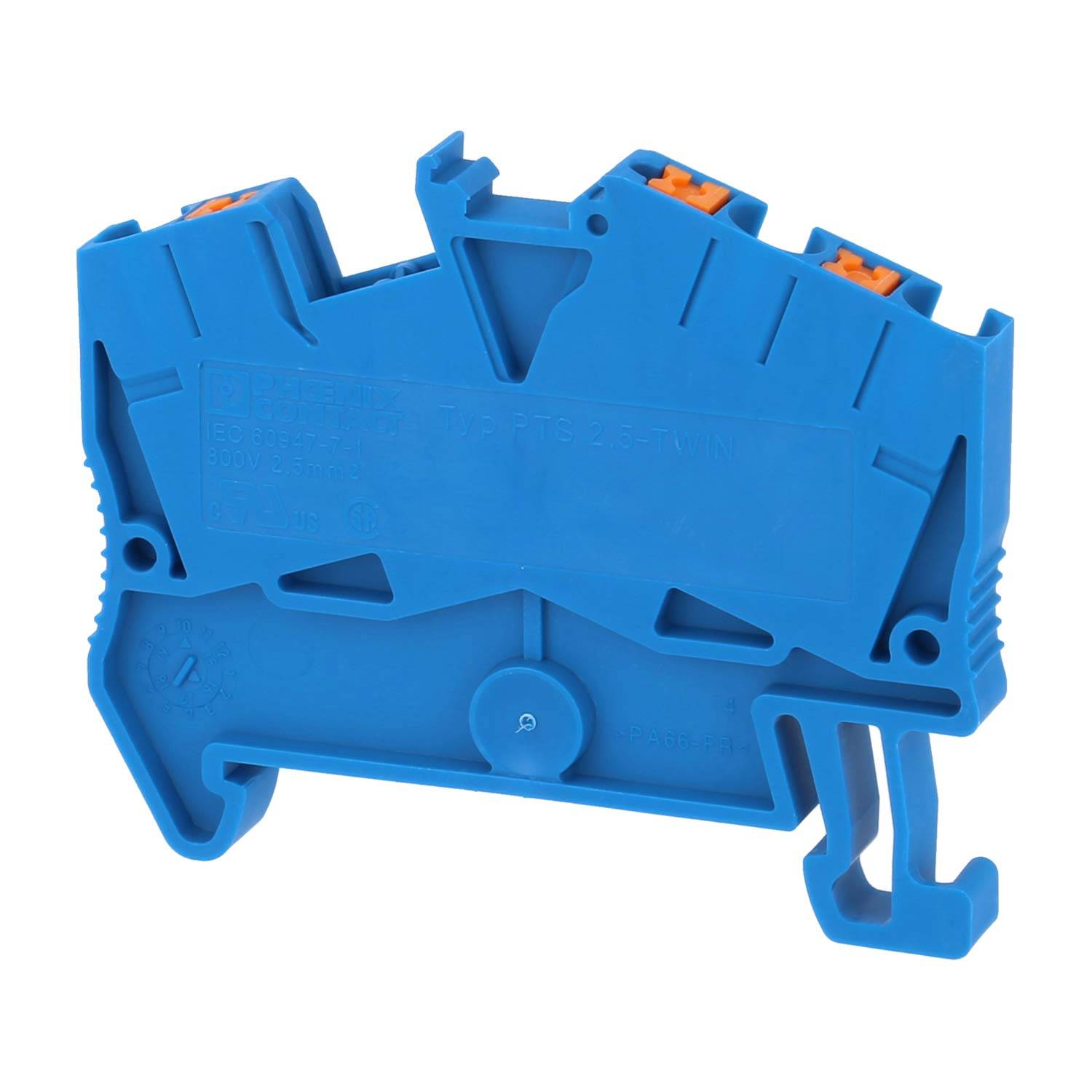 Phoenix Contact Durchgangsklemme PTS 2,5-TWIN BU Push-In-Anschluss Nennspannung 800V - 1 Stück