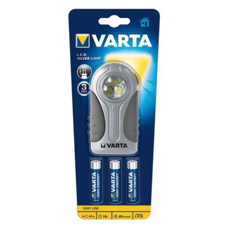 VARTA m.3xMicro Leuchte Alltag Kunst./Gummi VARTA 16647101421 LED Silver Light 3AAA - 16647101421 - 6 Stück