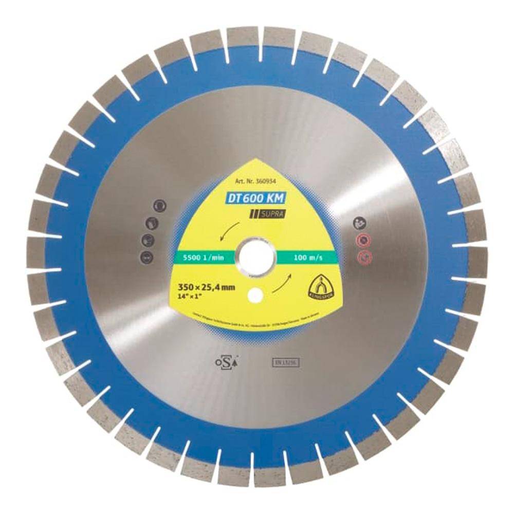 Diamantgroßtrennscheibe DT 600 KM Supra - Durchmesser 350 mm - Bohrung 25,4 mm - für Klinker mittelhart