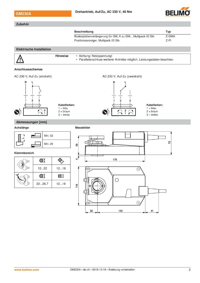 Belimo Klappenstellantrieb | GM230A