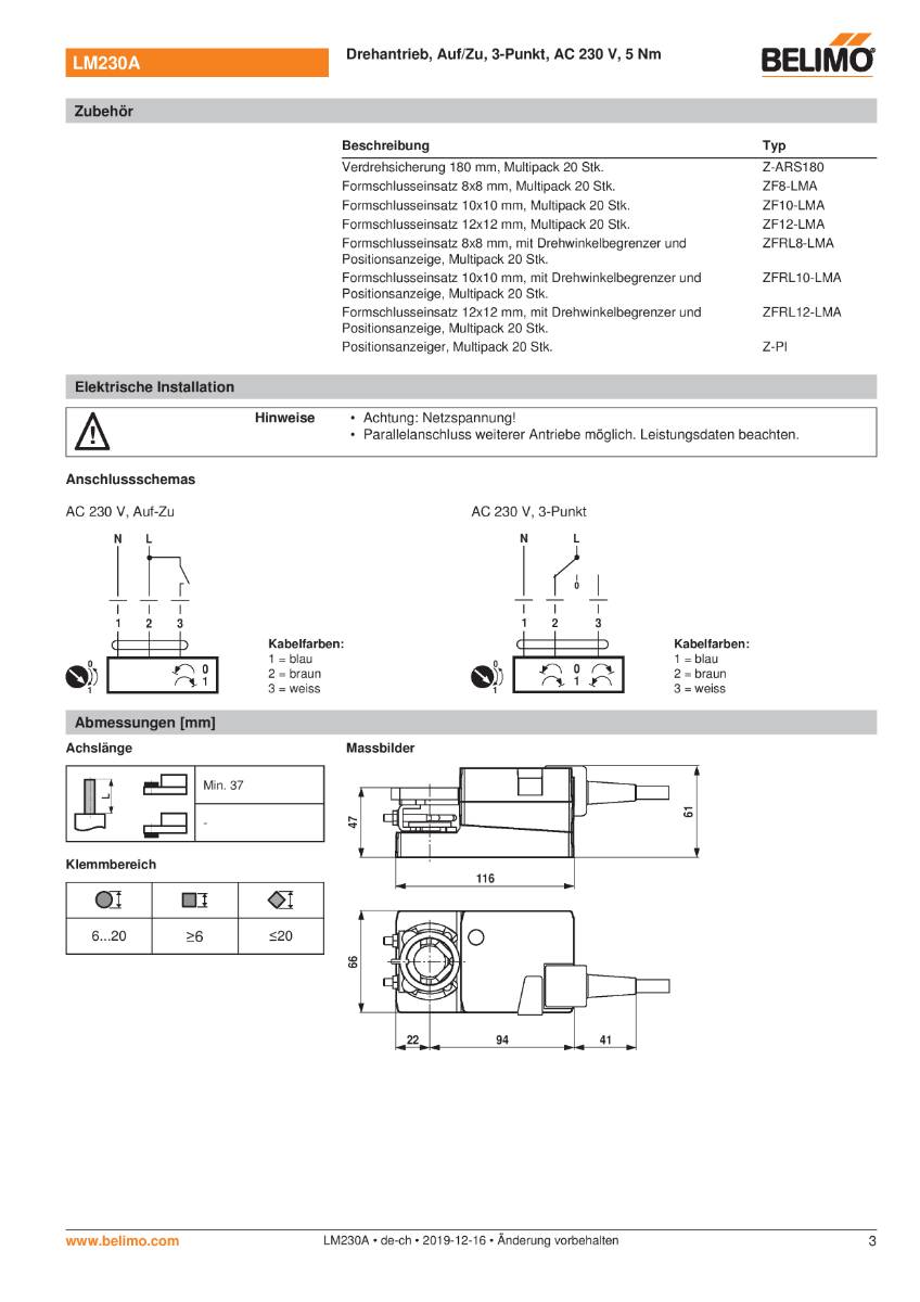 Belimo Klappenstellantrieb | LM230A
