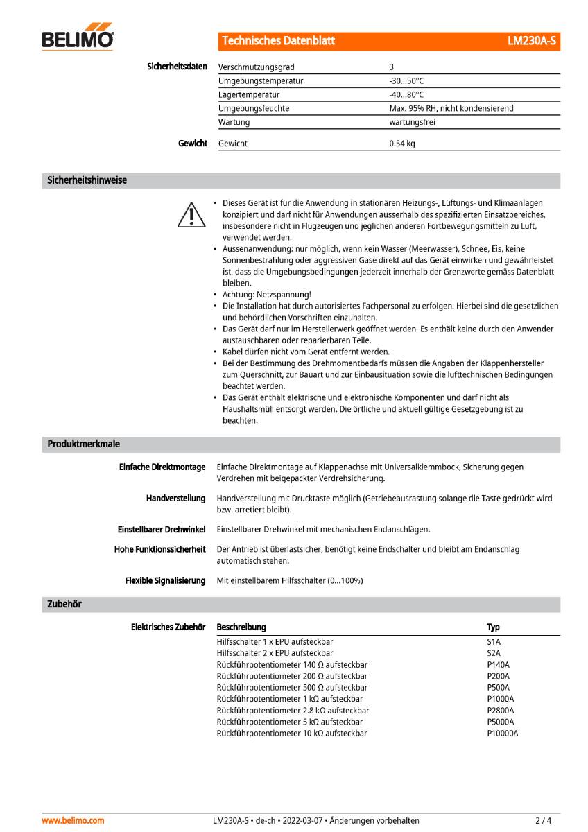 Belimo Klappenstellantrieb | LM230A-S