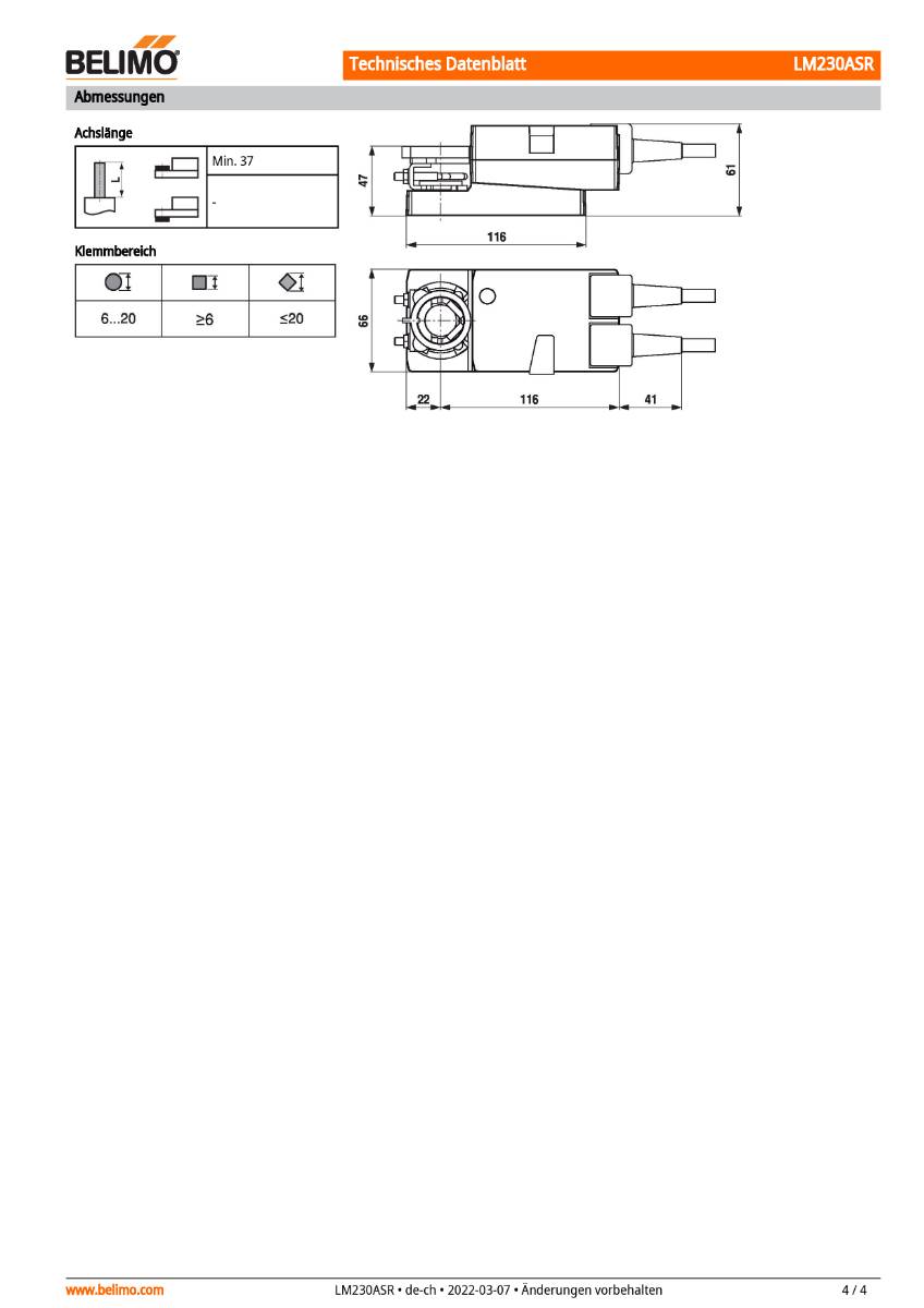 Belimo Klappenstellantrieb | LM230ASR