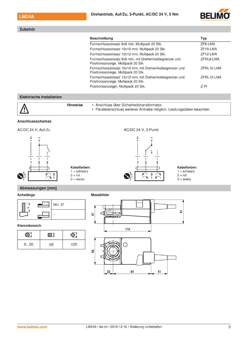 Belimo Klappenstellantrieb | LM24A
