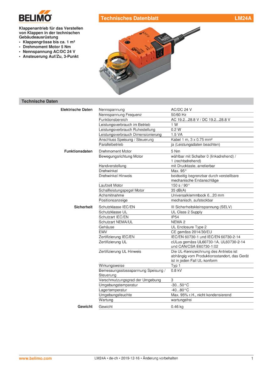 Belimo Klappenstellantrieb | LM24A