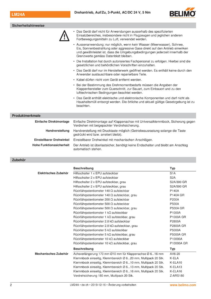 Belimo Klappenstellantrieb | LM24A
