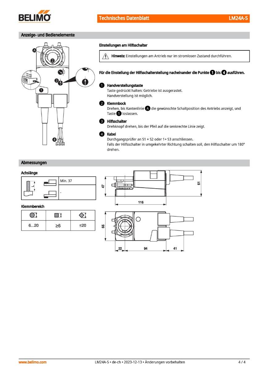 Belimo Klappenstellantrieb | LM24A-S