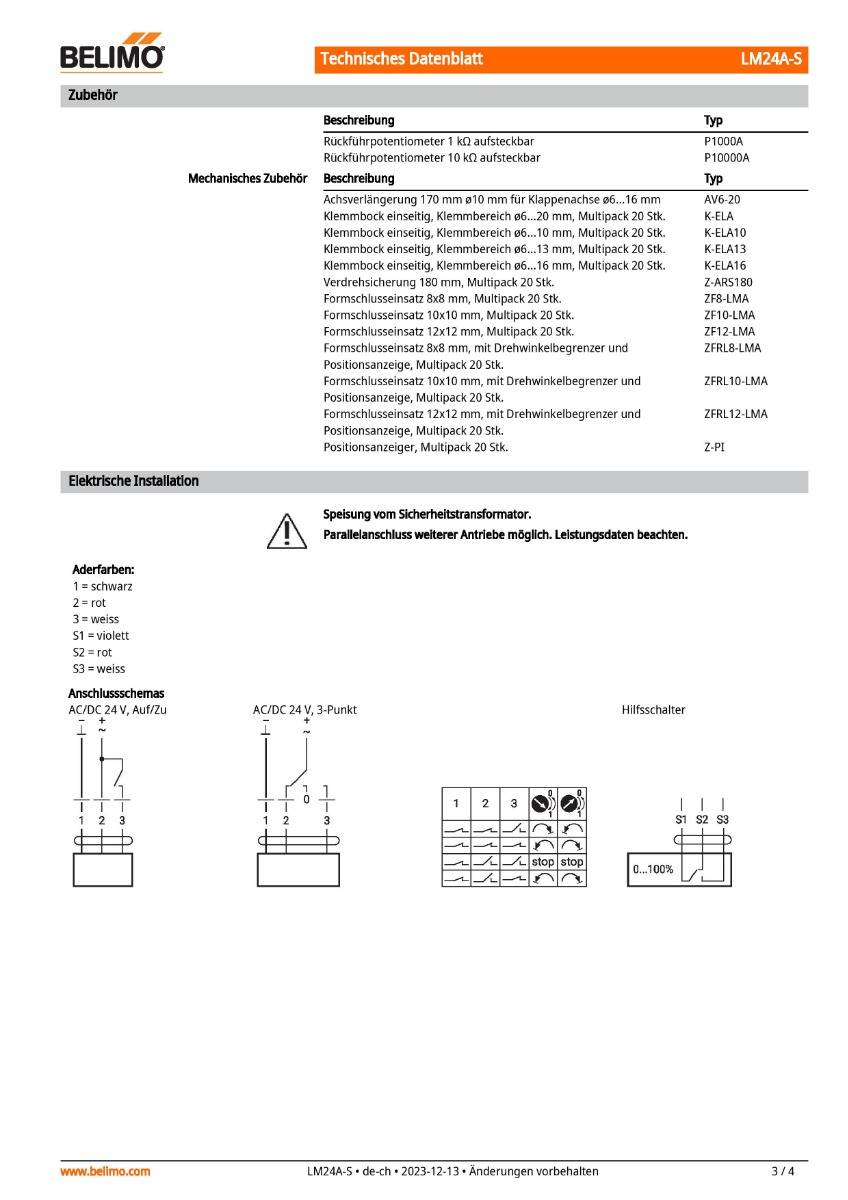 Belimo Klappenstellantrieb | LM24A-S