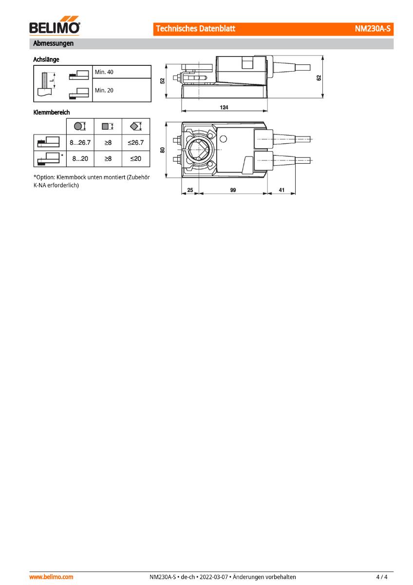 Belimo Klappenstellantrieb | NM230A-S