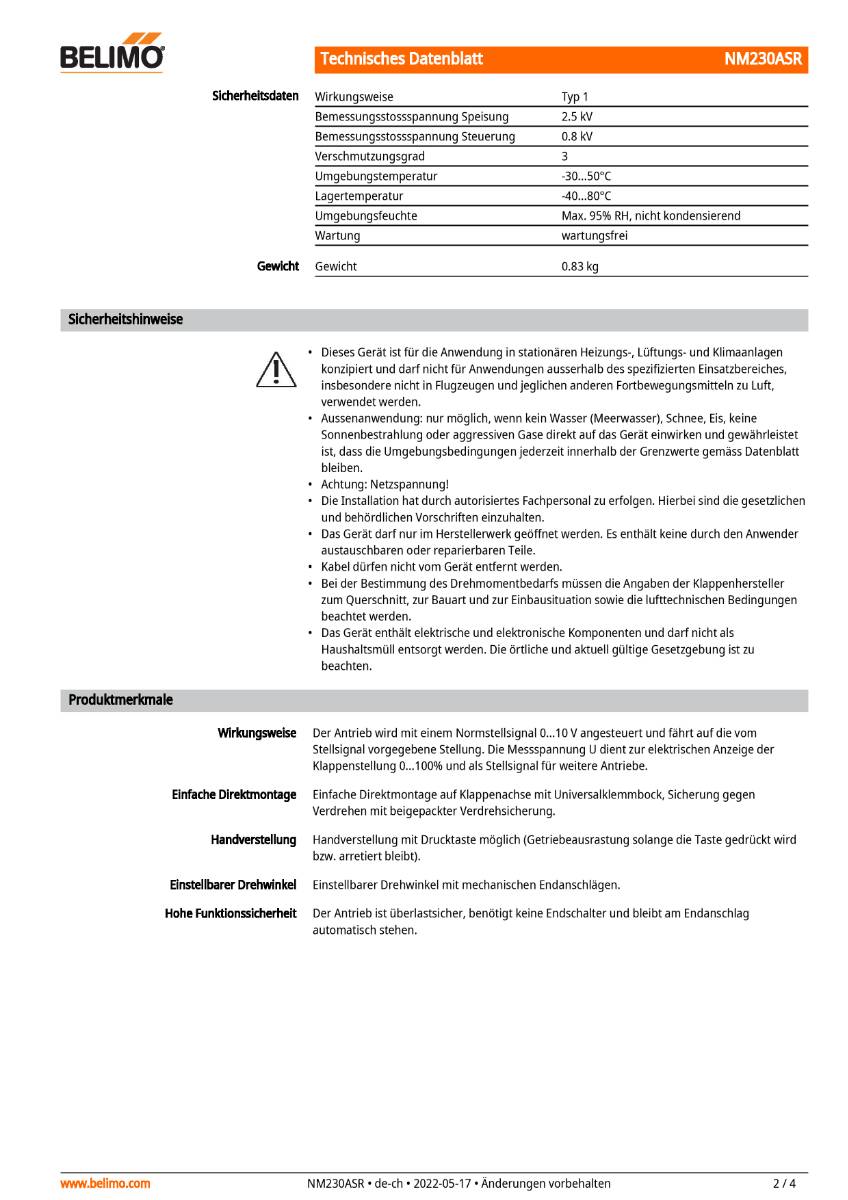 Belimo - Klappenstellantrieb NM230ASR