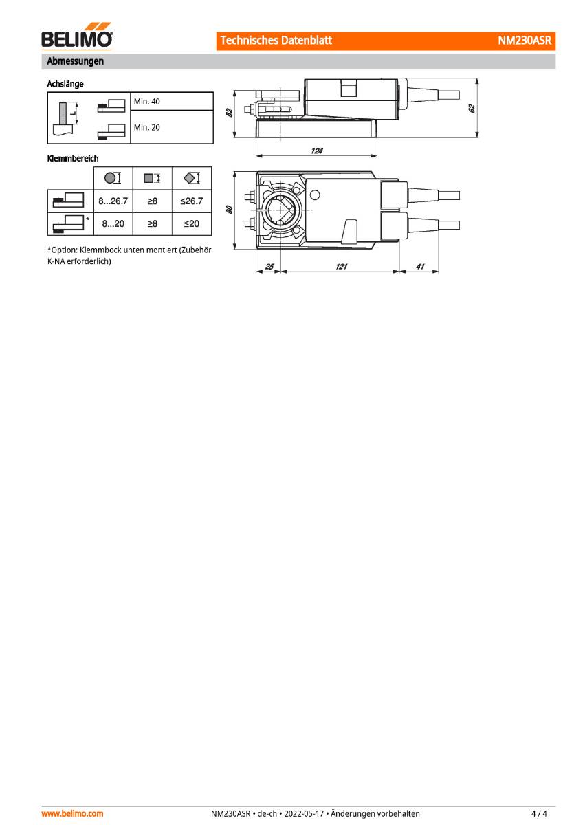 Belimo - Klappenstellantrieb NM230ASR