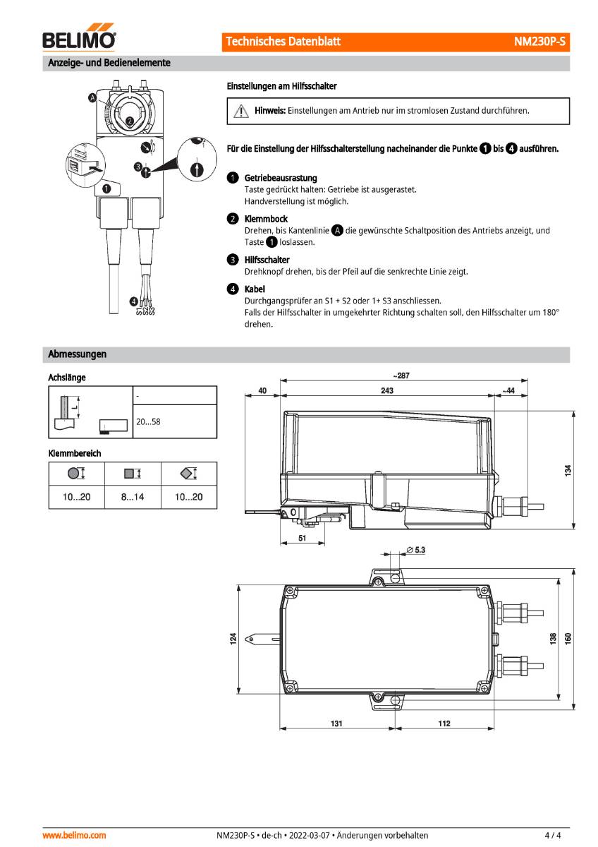 Belimo Klappenstellantrieb | NM230P-S