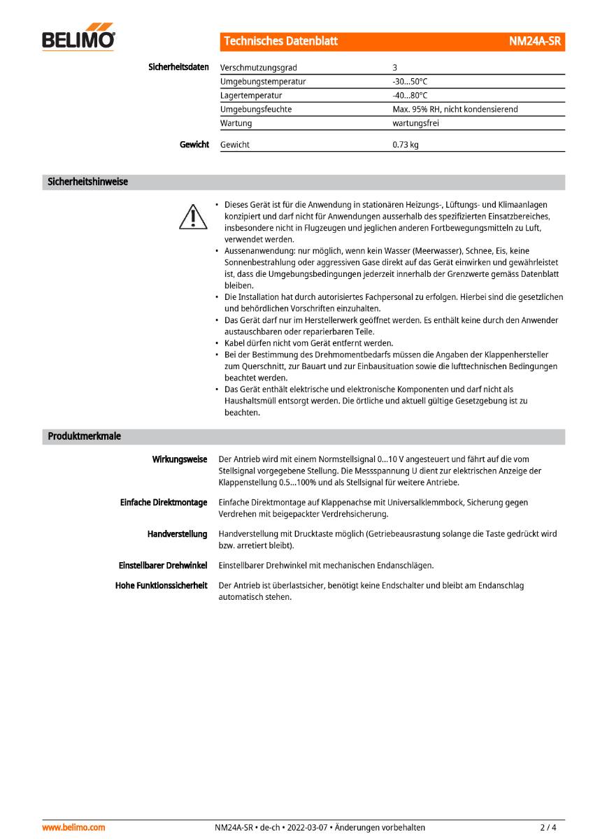 Belimo Klappenstellantrieb | NM24A-S