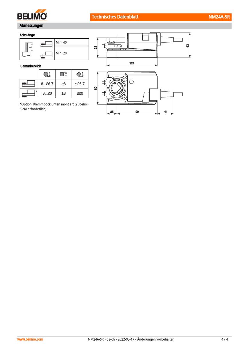 Belimo Klappenstellantrieb | NM24A-SR