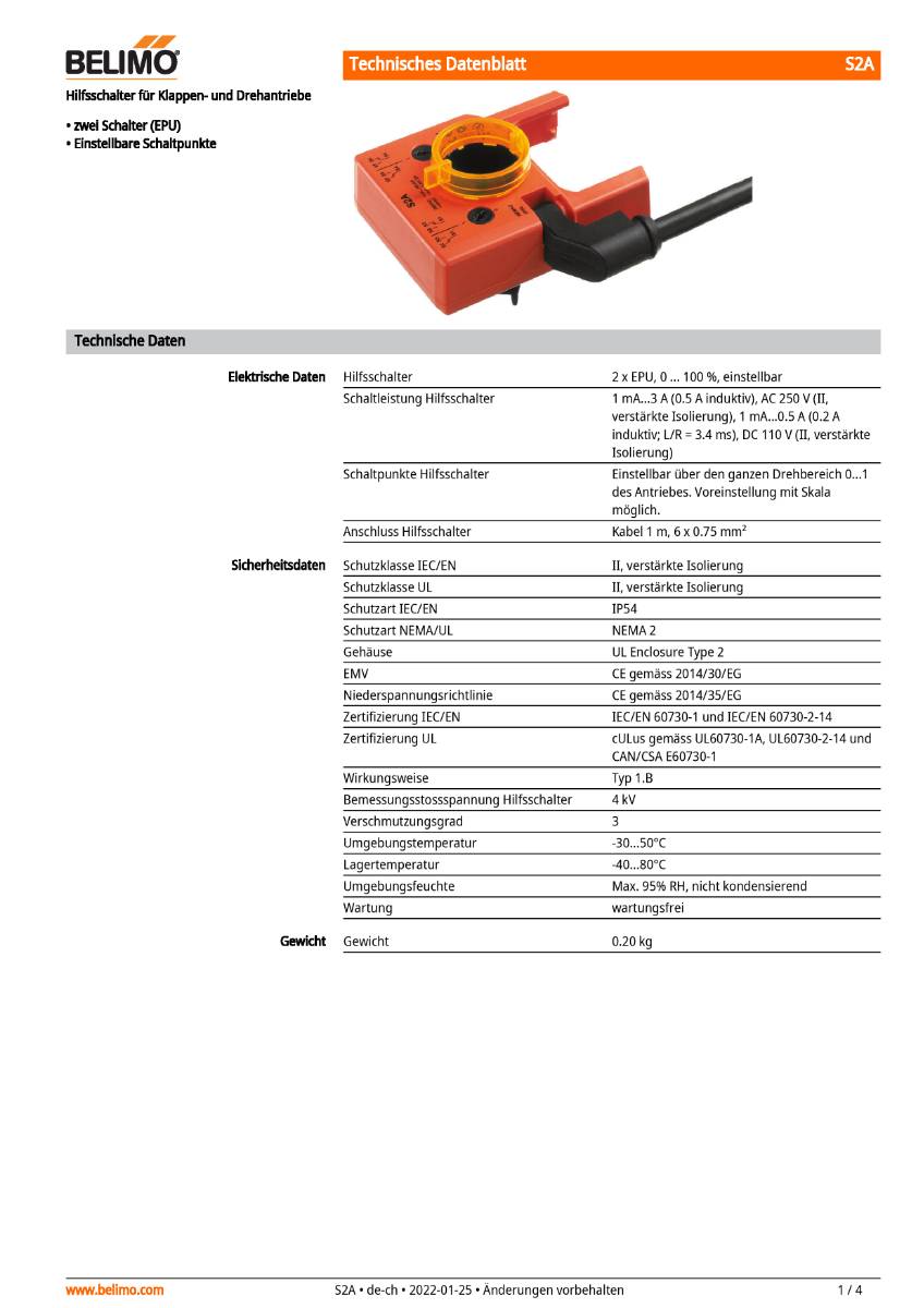 Belimo Hilfsschalter | S2A