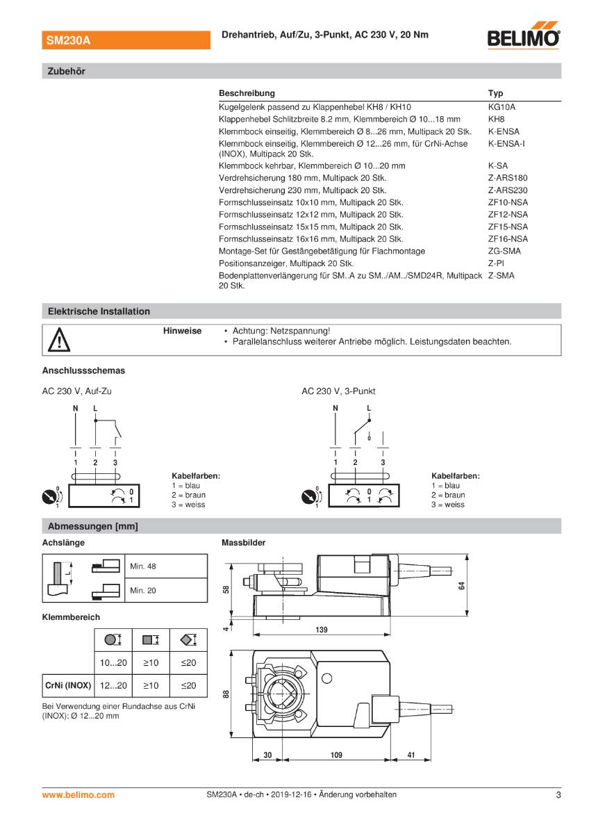 Belimo - Klappenstellantrieb SM230A