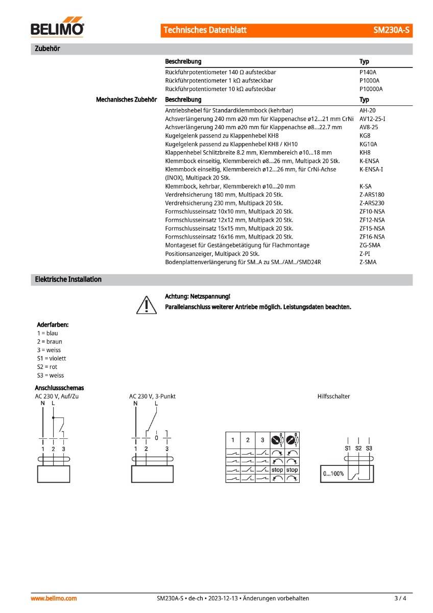 Belimo Klappenstellantrieb | SM230A-S