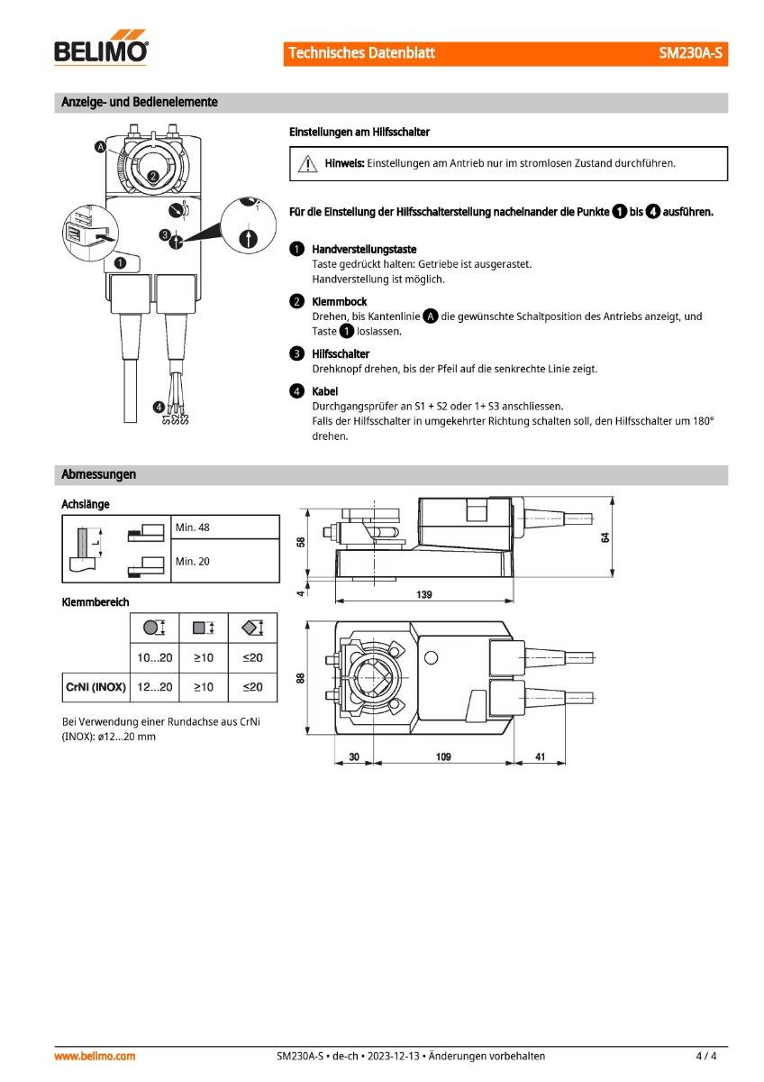Belimo Klappenstellantrieb | SM230A-S