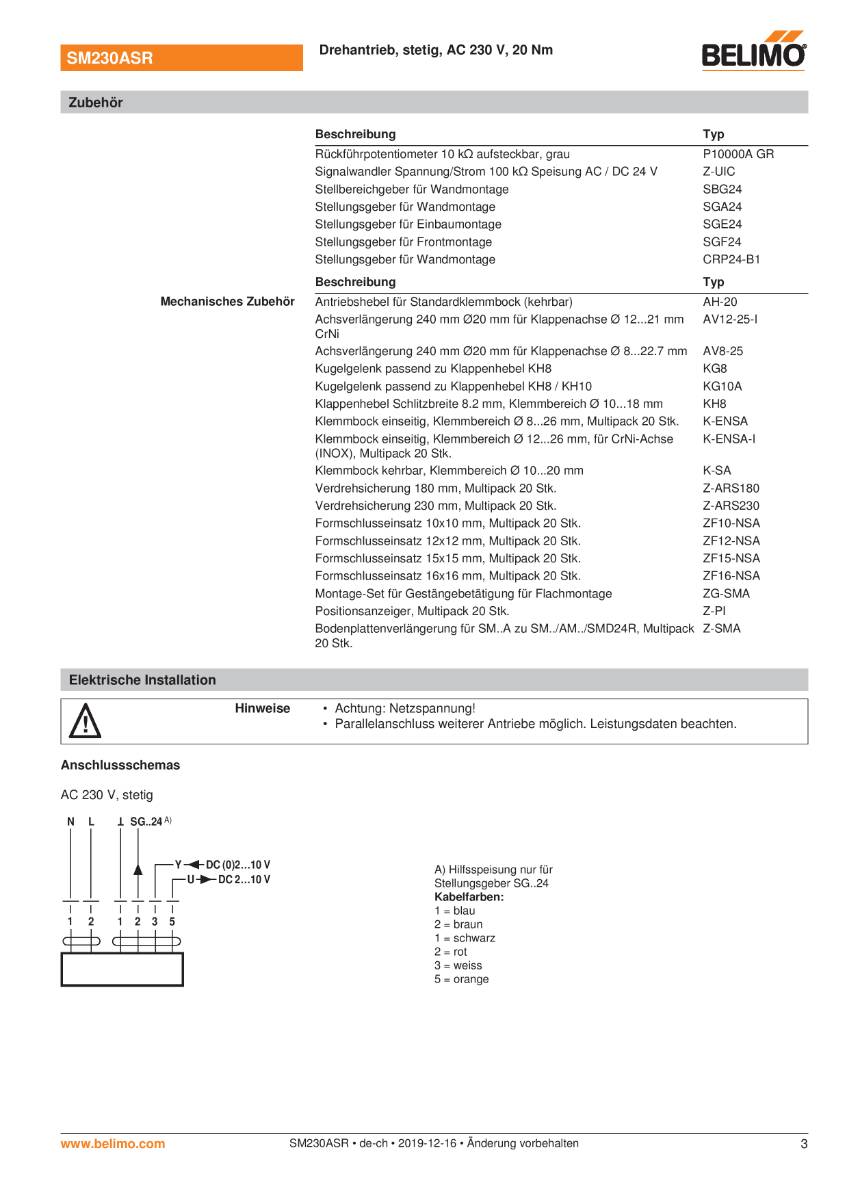 Belimo Klappenstellantrieb | SM230ASR