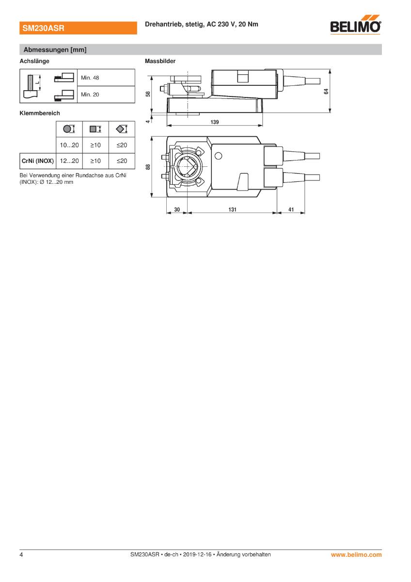 Belimo Klappenstellantrieb | SM230ASR
