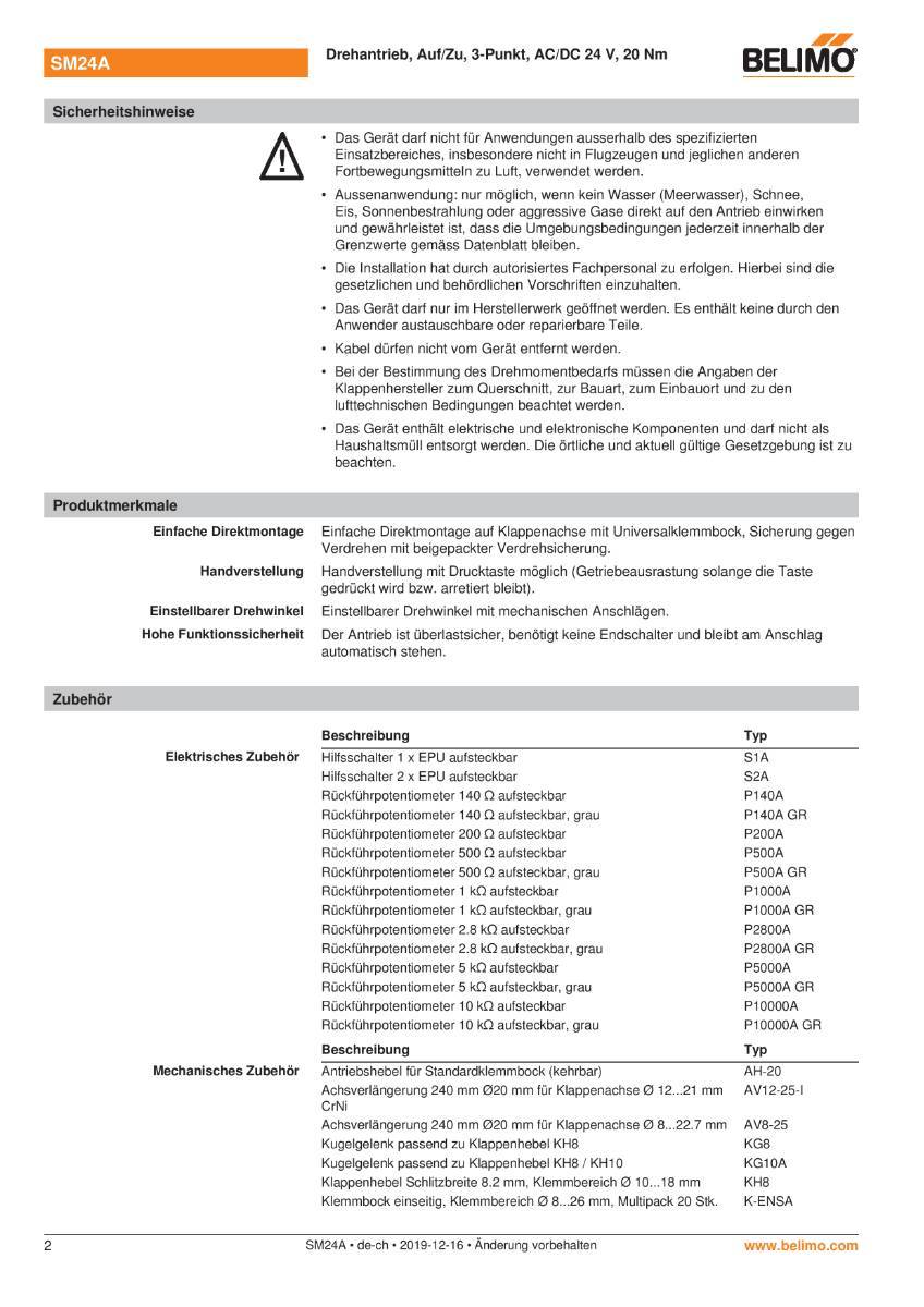 Belimo Klappenstellantrieb | SM24A