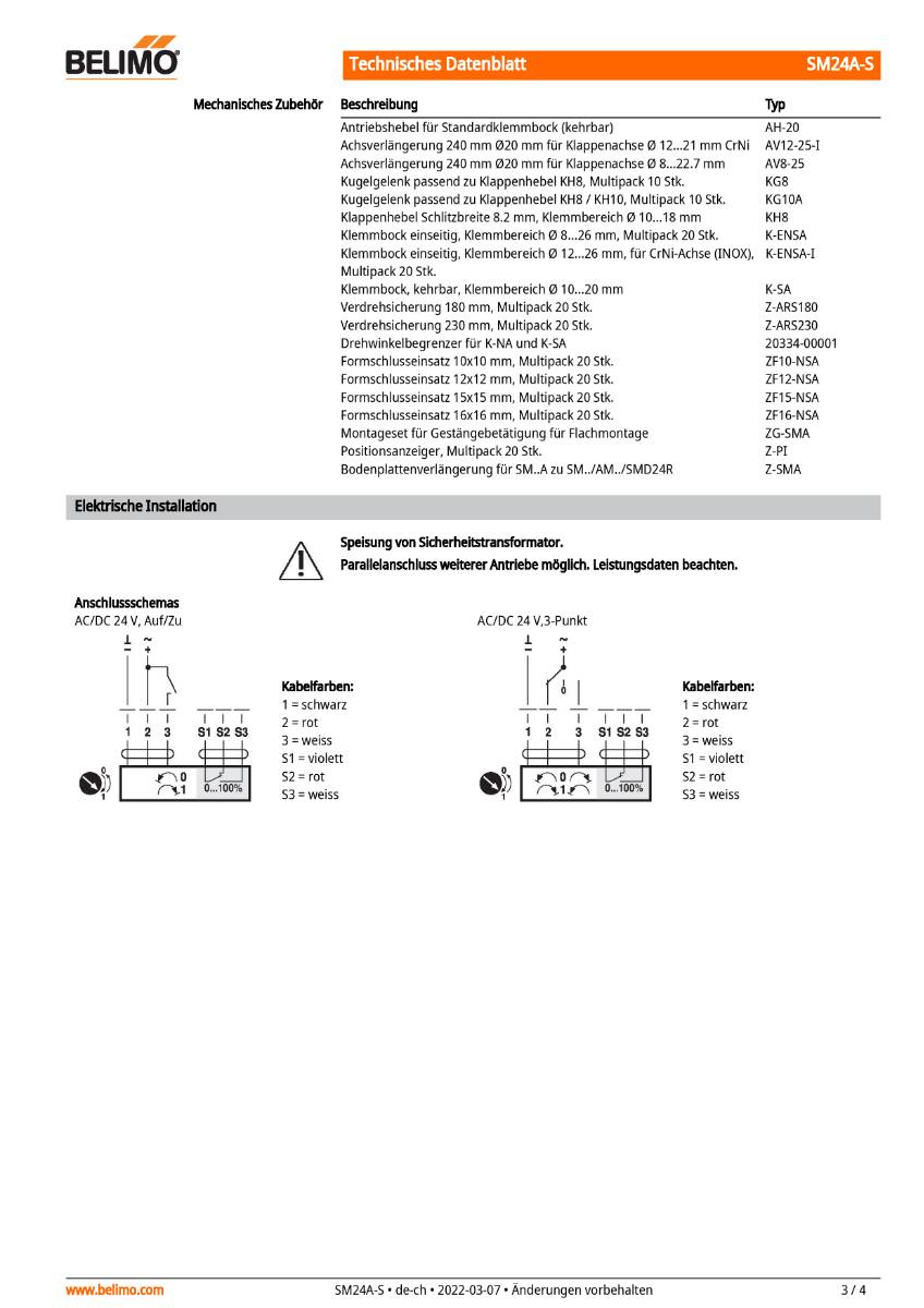 Belimo Klappenstellantrieb | SM24A-S