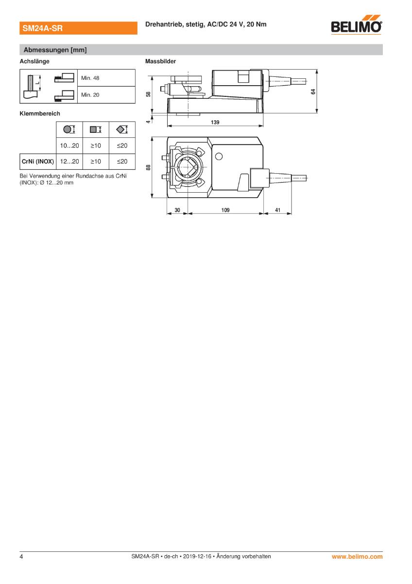 Belimo Klappenstellantrieb | SM24A-SR