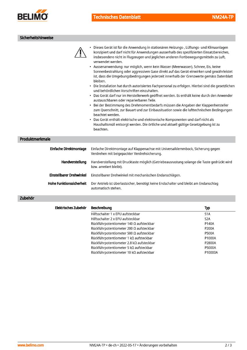 Belimo Klappenstellantrieb | NM24A-TP